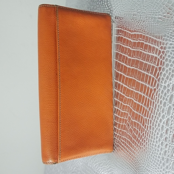 LOEWE FRONT FLAP  WALLET IN TANGERINE CALFSKIN - Picture 2 of 11
